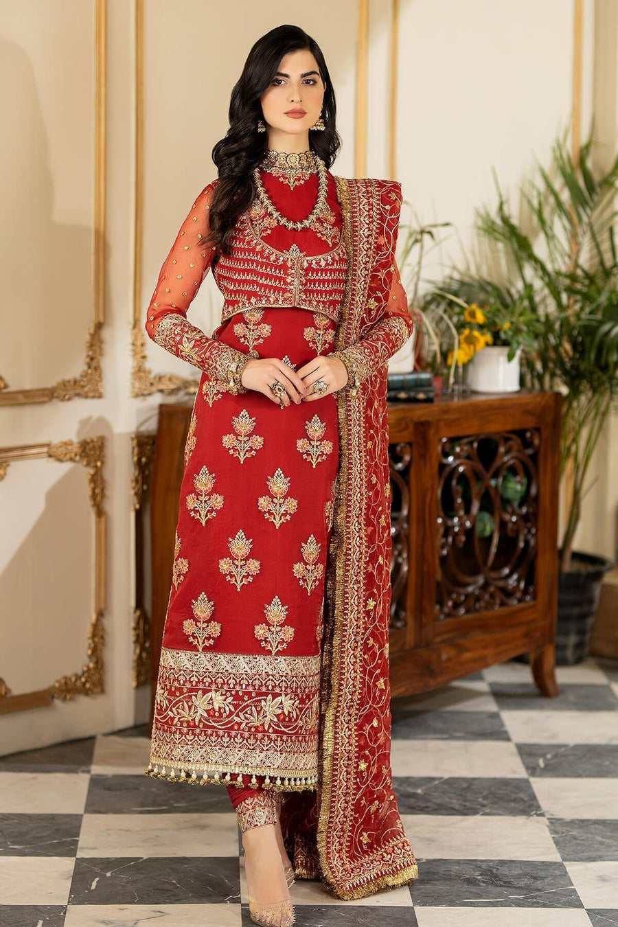 Jhalak by Imrozia Premium Embroidered Organza 3Pc Suit I-184 MAAHRU