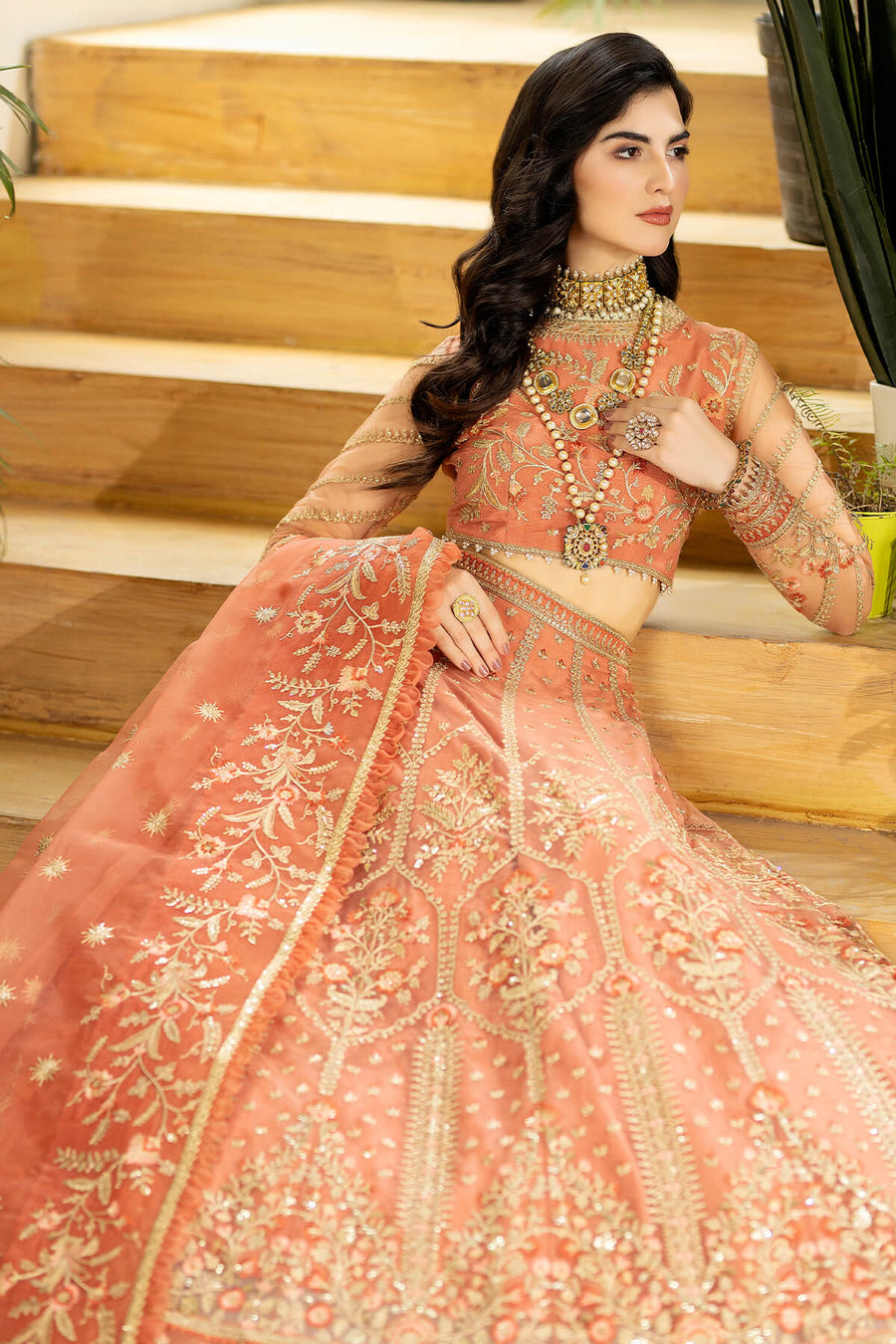 Jhalak by Imrozia Premium Embroidered Organza 3Pc Suit I-185 SAYOONE