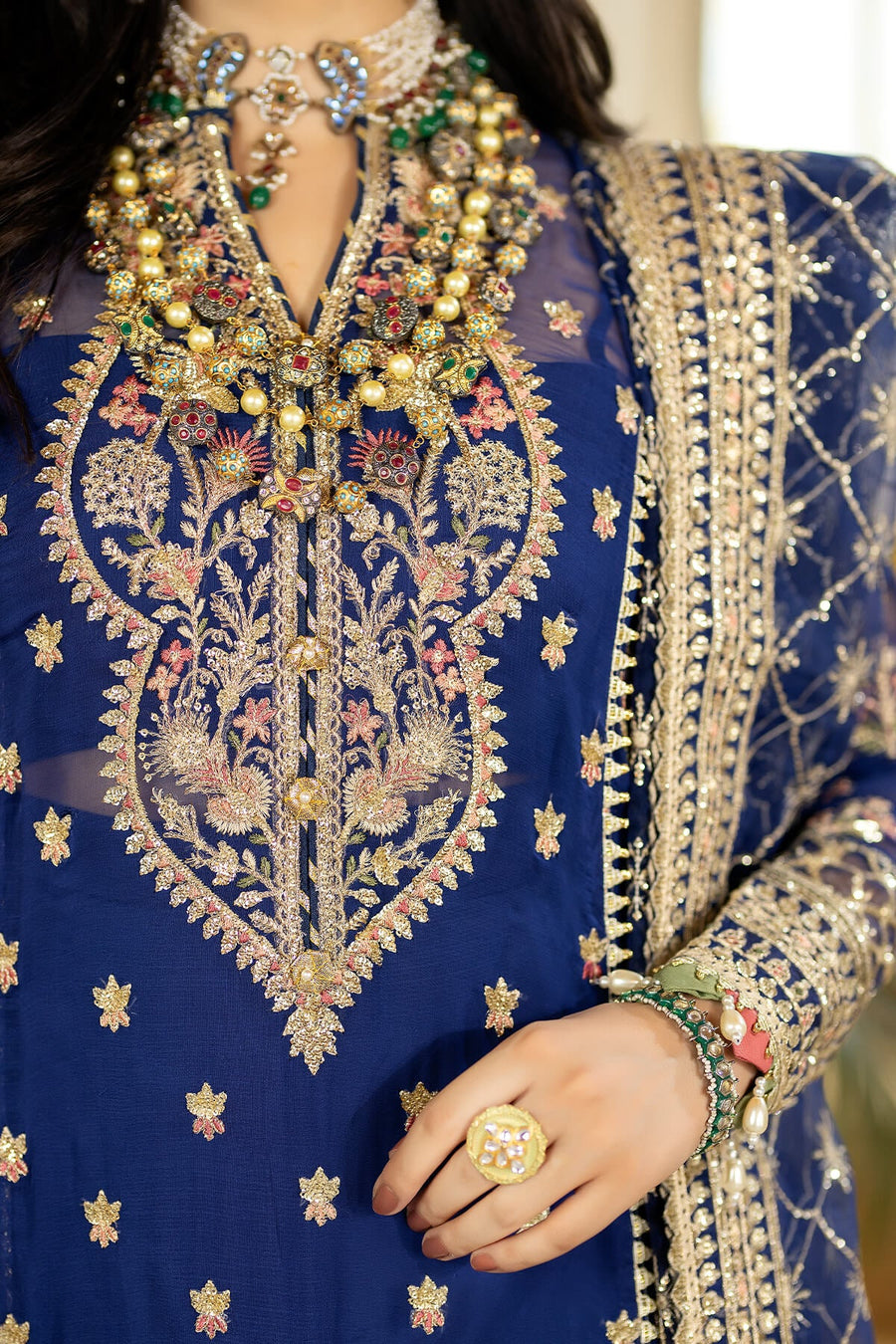 Jhalak by Imrozia Premium Embroidered Chiffon 3Pc Suit I-186 GULNAAZ
