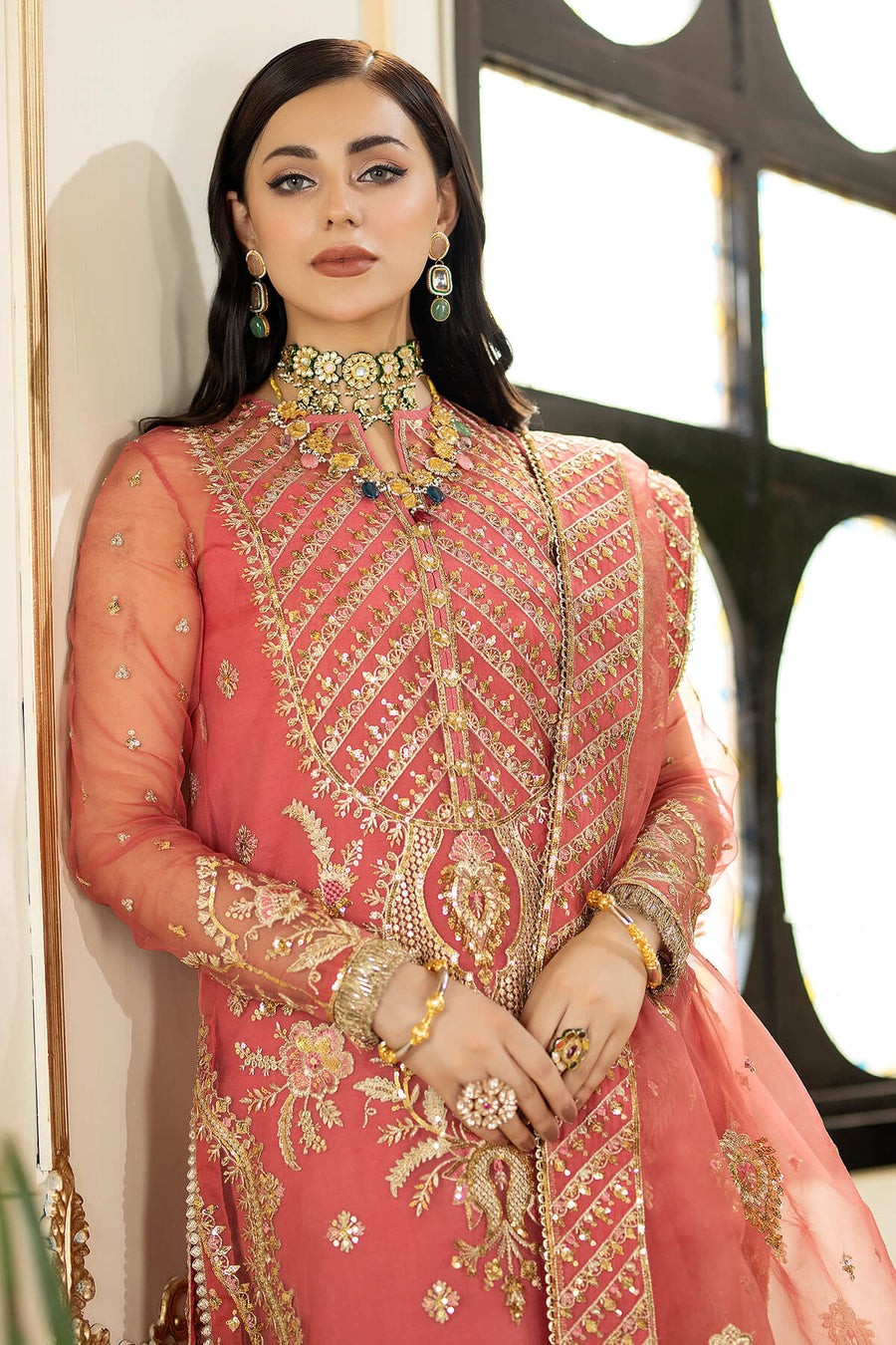 Jhalak by Imrozia Premium Embroidered Organza 3Pc Suit I-187 ULFAT