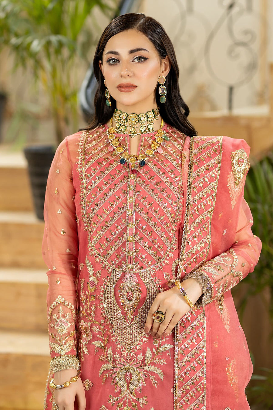 Jhalak by Imrozia Premium Embroidered Organza 3Pc Suit I-187 ULFAT