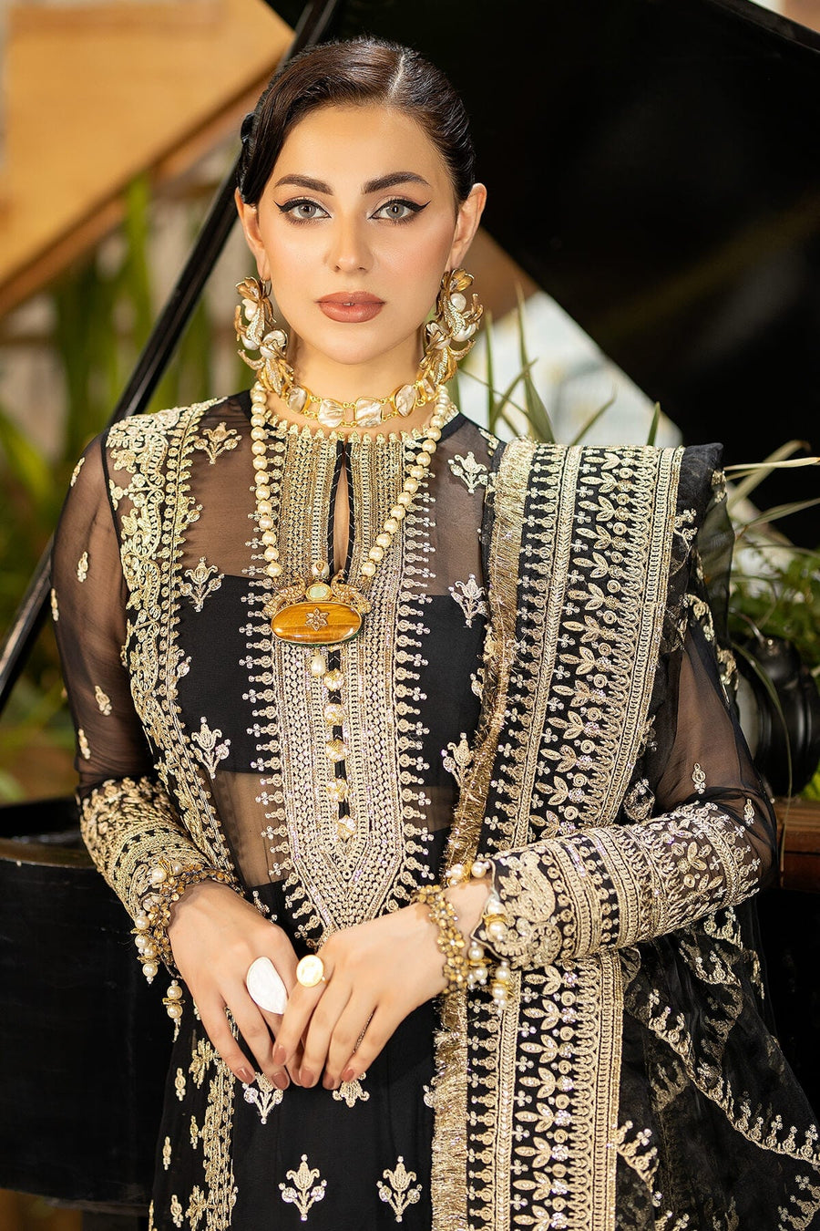 Jhalak by Imrozia Premium Embroidered Chiffon 3Pc Suit I-188 NAZAKAT