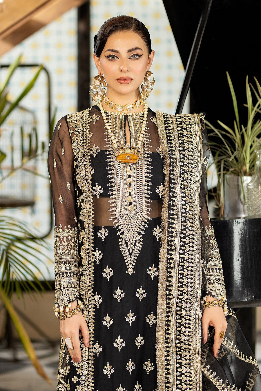 Jhalak by Imrozia Premium Embroidered Chiffon 3Pc Suit I-188 NAZAKAT