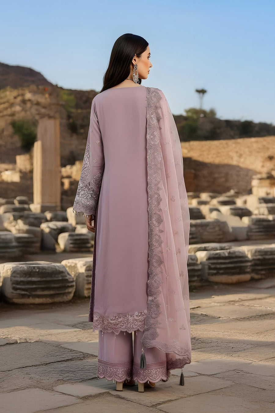 Imrozia Serene Mehr-e-Mah Embroidered Chiffon Unstitched 3Pc Suit I-239 Ayluna