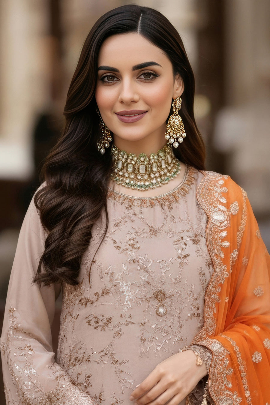 Imrozia Serene Mehr-e-Mah Embroidered Chiffon Unstitched 3Pc Suit I-241 Ruveyda
