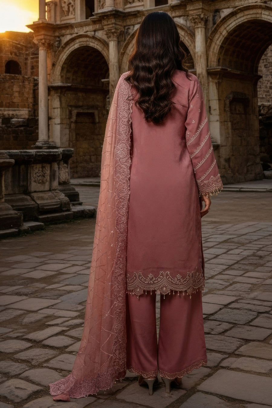 Imrozia Serene Mehr-e-Mah Embroidered Chiffon Unstitched 3Pc Suit I-247 Aysel