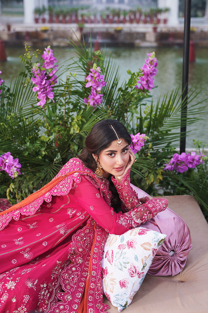 Imrozia Serene Sajal Embroidered Chiffon Unstitched 3Pc Suit I-259 Rang-e-Husn