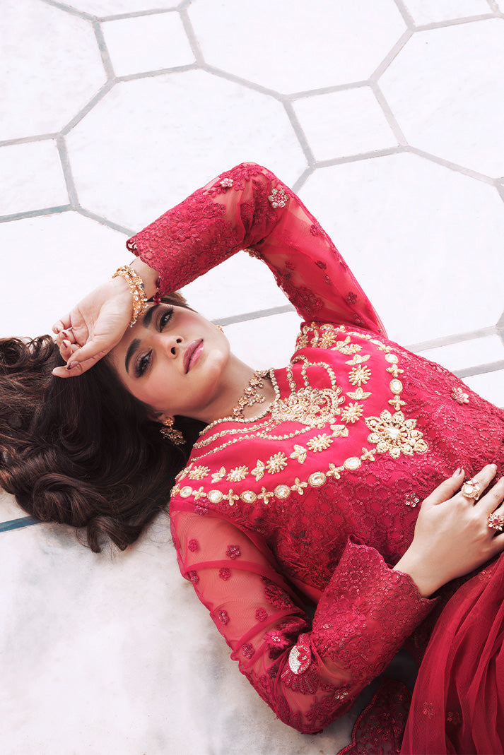 Imrozia Serene Sajal Embroidered Net Unstitched 3Pc Suit I-263 Ishq