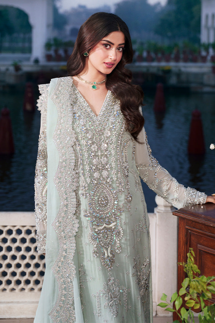 Imrozia Serene Sajal Embroidered Organza Unstitched 3Pc Suit I-264 Chamak