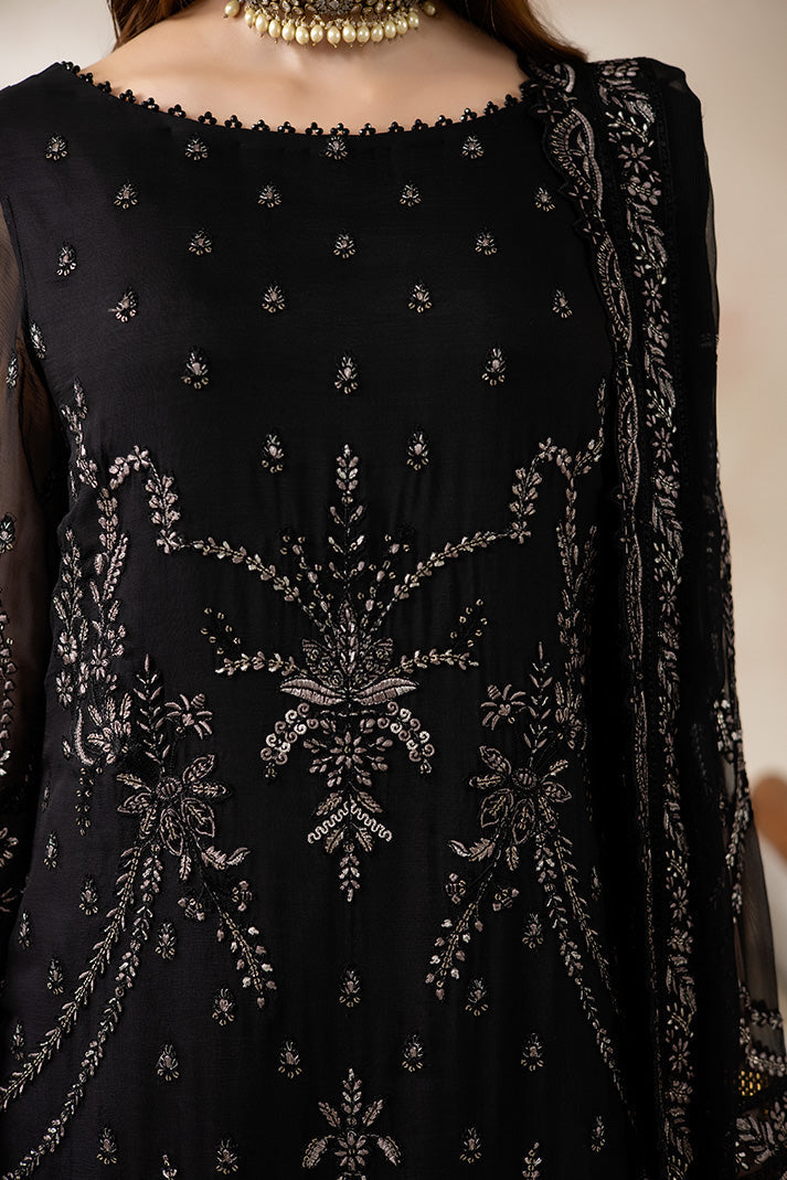 Imrozia Premium La Fiora Unstitched Luxury Chiffon 3Pc Suit I-276 ÉBÈNE