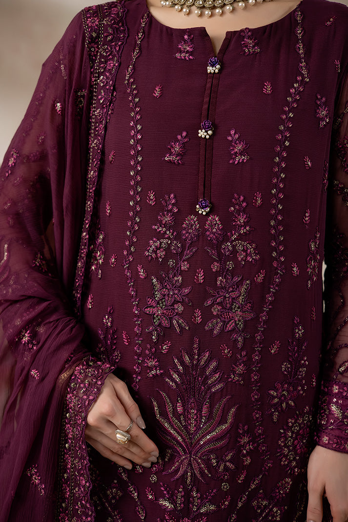 Imrozia Premium La Fiora Unstitched Luxury Chiffon 3Pc Suit I-284 RUBELLE