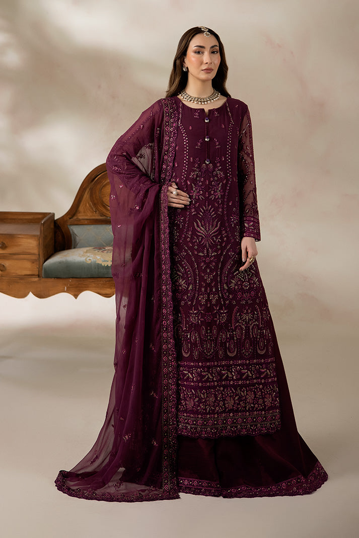 Imrozia Premium La Fiora Unstitched Luxury Chiffon 3Pc Suit I-284 RUBELLE