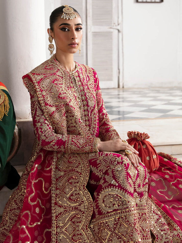 Imrozia Premium Embroidery Dastaan Unstitched Bridal Suit IB-34 Amiah