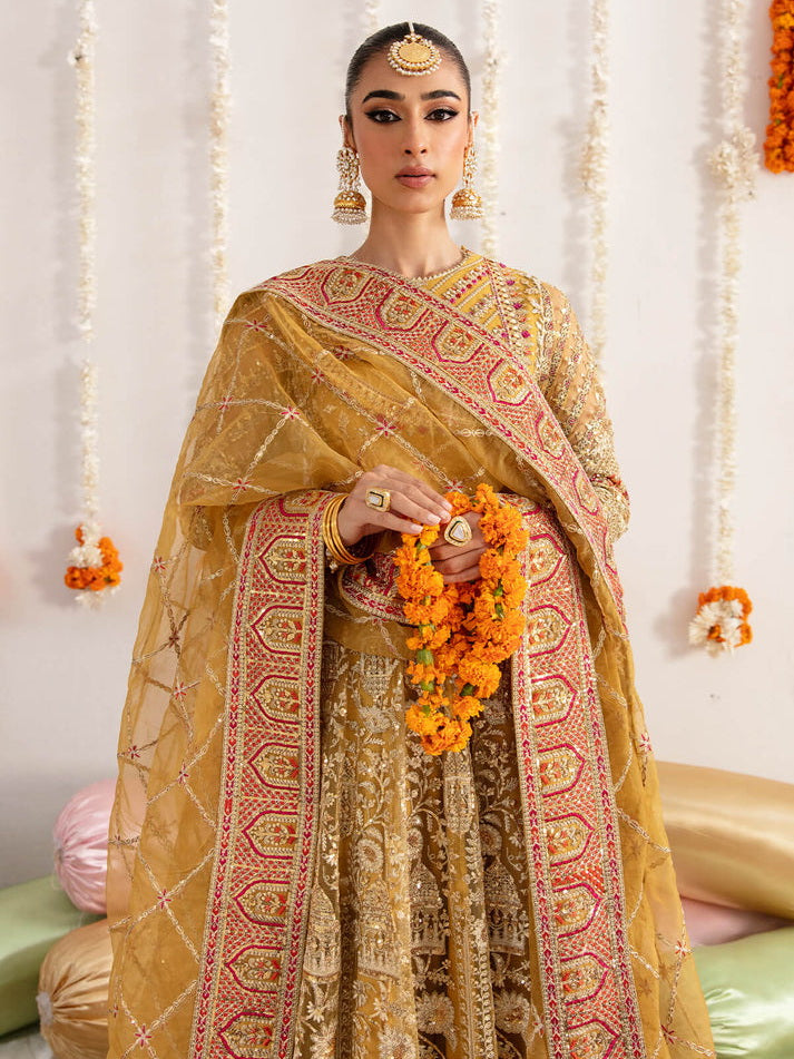 Imrozia Premium Embroidery Dastaan Unstitched Bridal Suit IB-35 Narmin