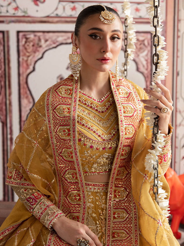 Imrozia Premium Embroidery Dastaan Unstitched Bridal Suit IB-35 Narmin