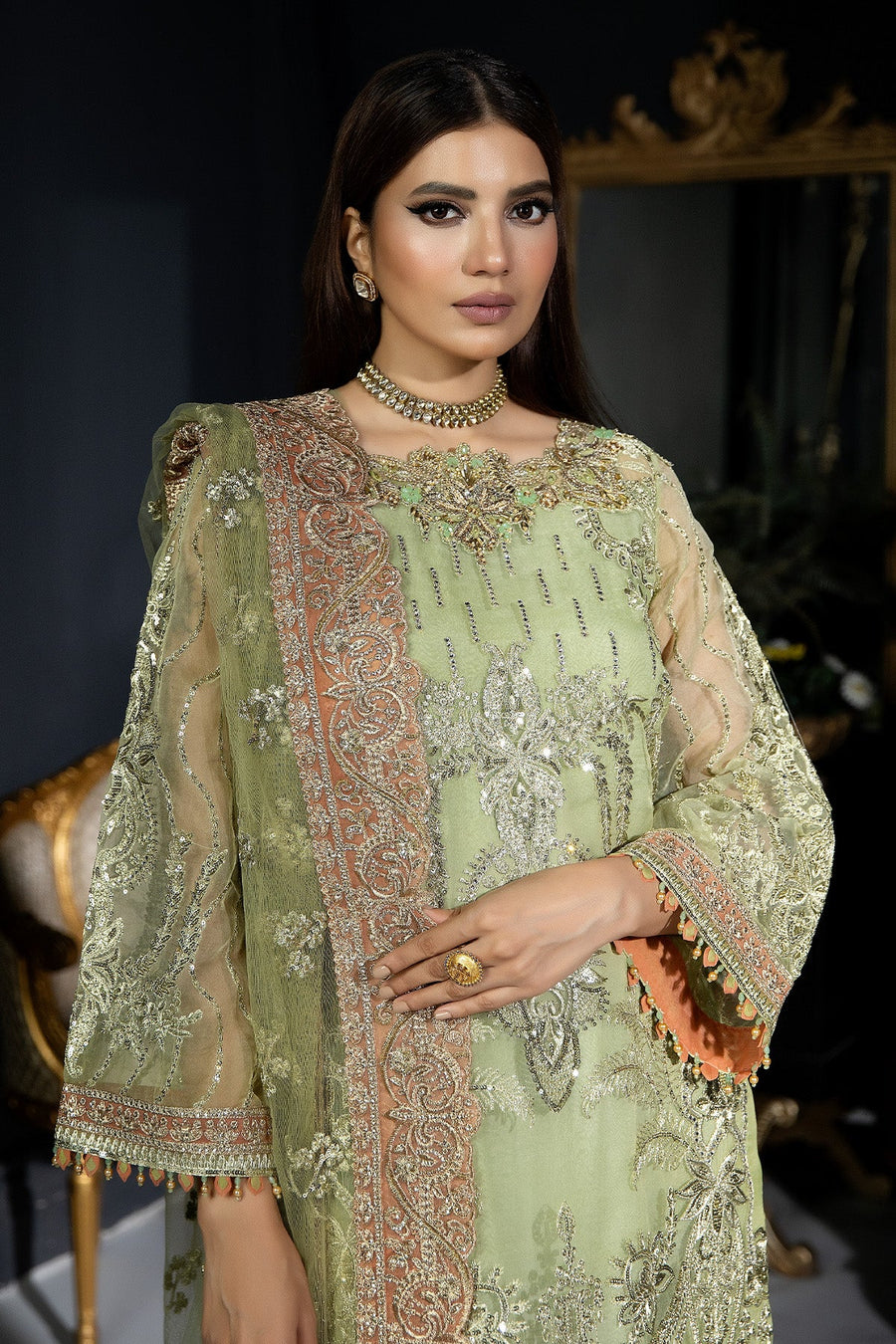 Andaaz-e-Khaas by Imrozia Premium Embroidered Organza 3Pc Suit IB-39 Azminah