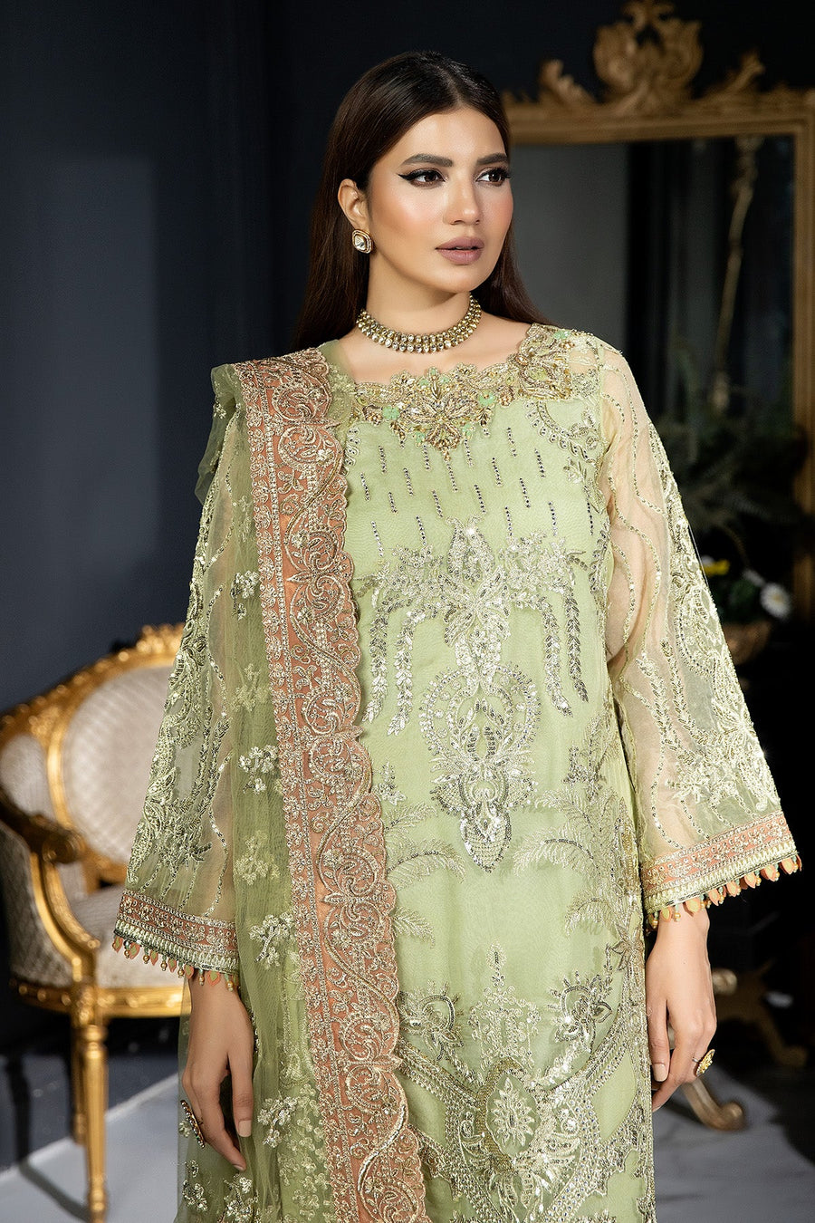 Andaaz-e-Khaas by Imrozia Premium Embroidered Organza 3Pc Suit IB-39 Azminah