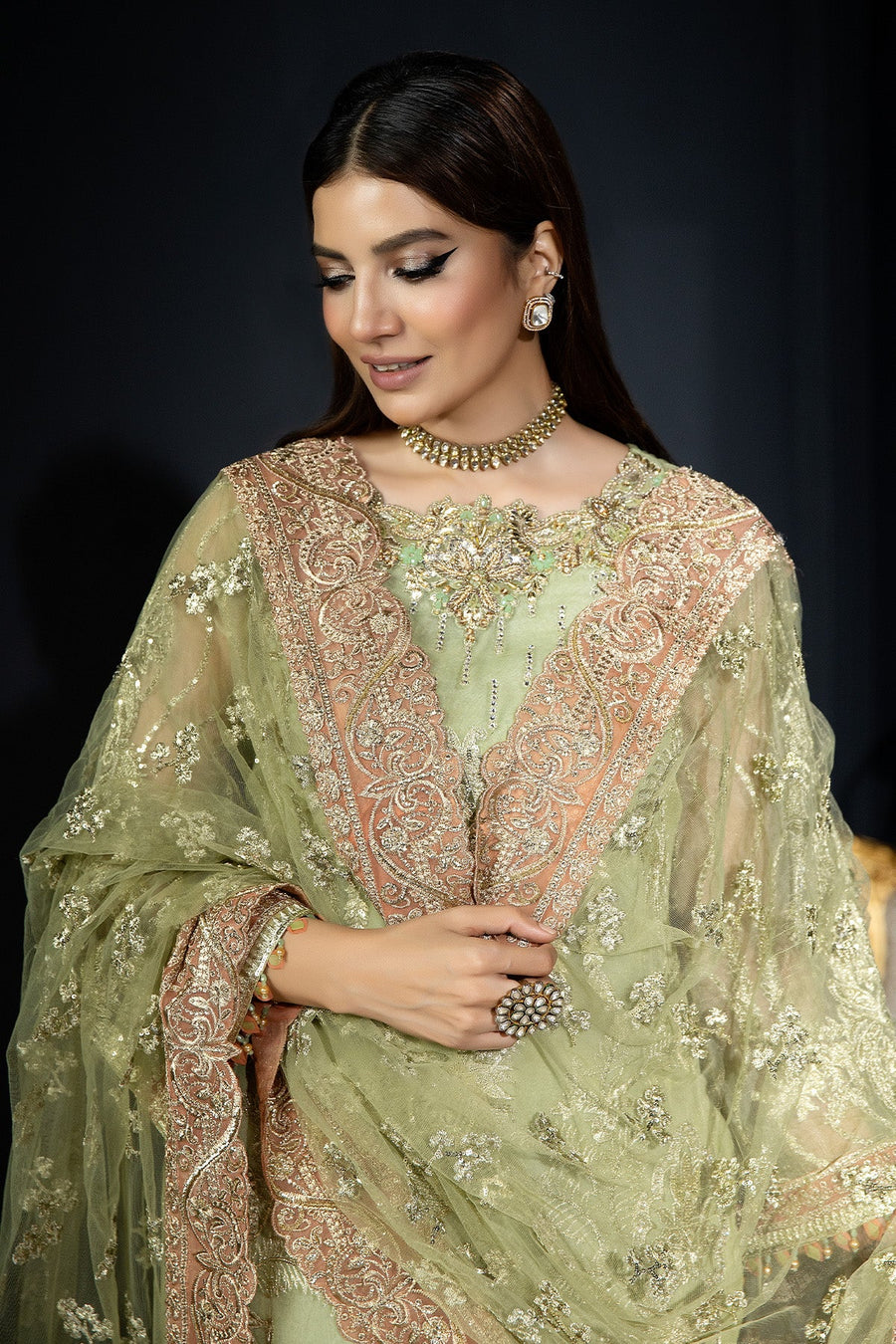Andaaz-e-Khaas by Imrozia Premium Embroidered Organza 3Pc Suit IB-39 Azminah