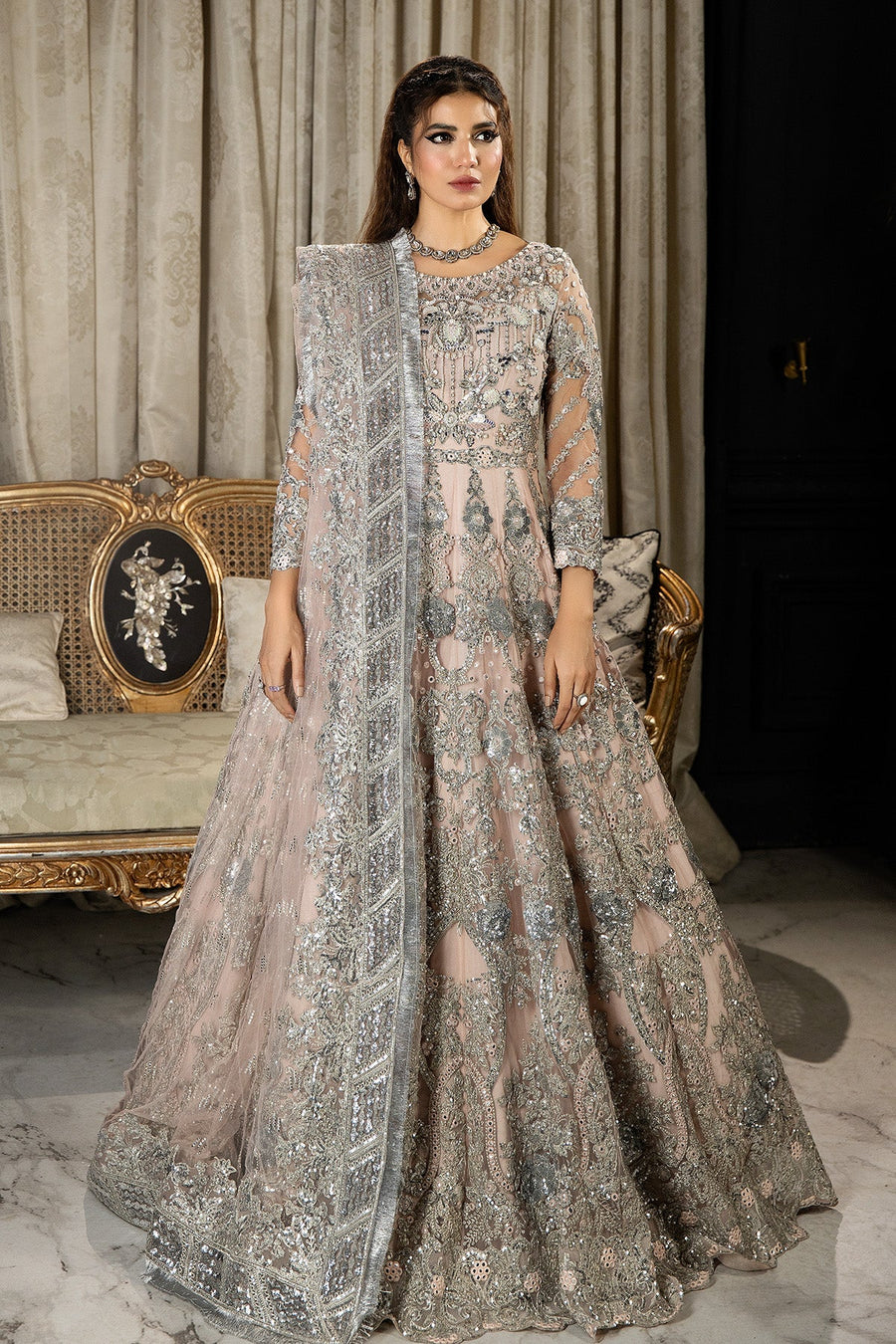 Andaaz-e-Khaas by Imrozia Premium Embroidered Net 3Pc Suit IB-41 Azah