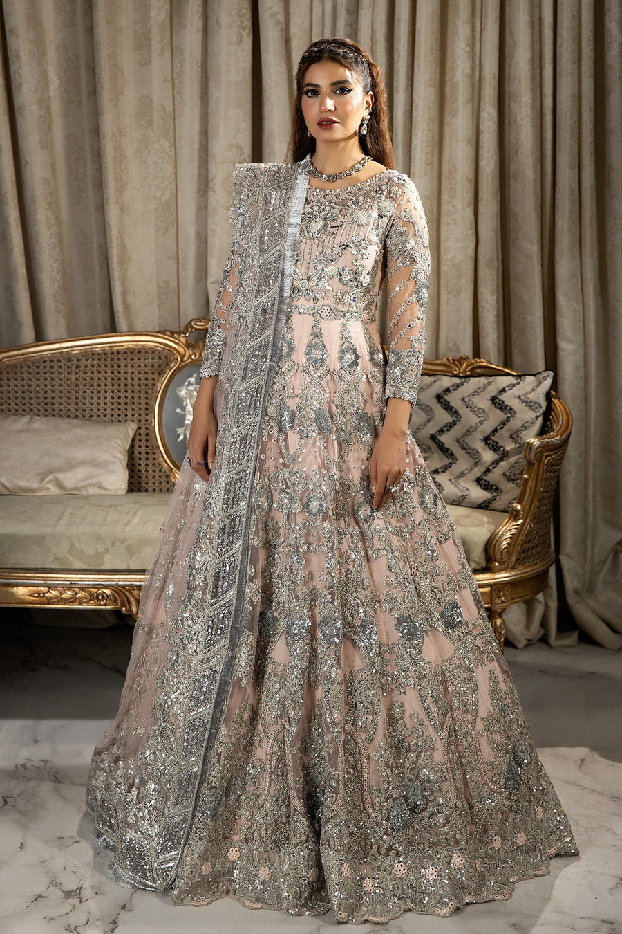 Andaaz-e-Khaas by Imrozia Premium Embroidered Net 3Pc Suit IB-41 Azah