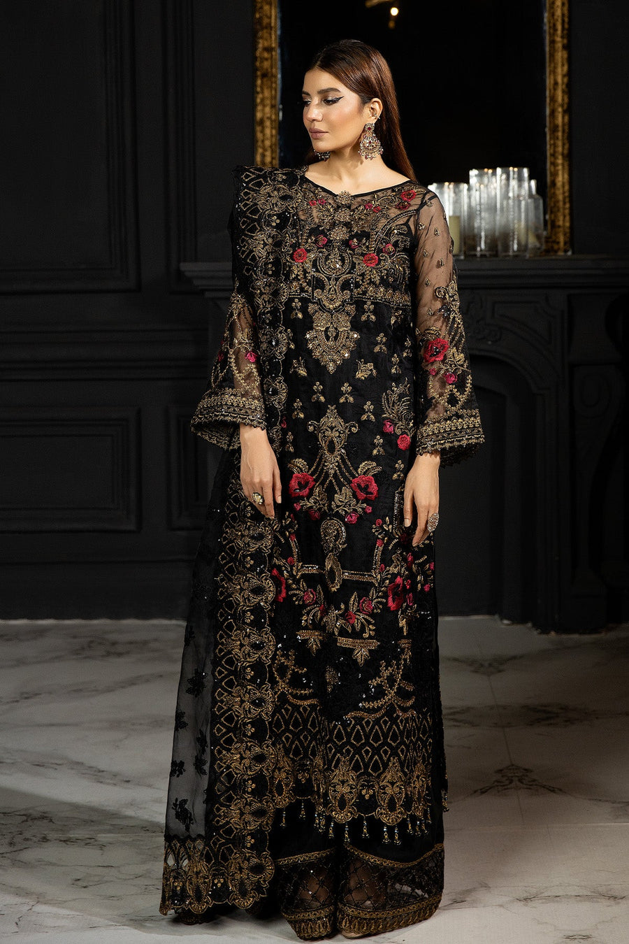 Andaaz-e-Khaas by Imrozia Premium Embroidered Organza 3Pc Suit IB-44 Qaila