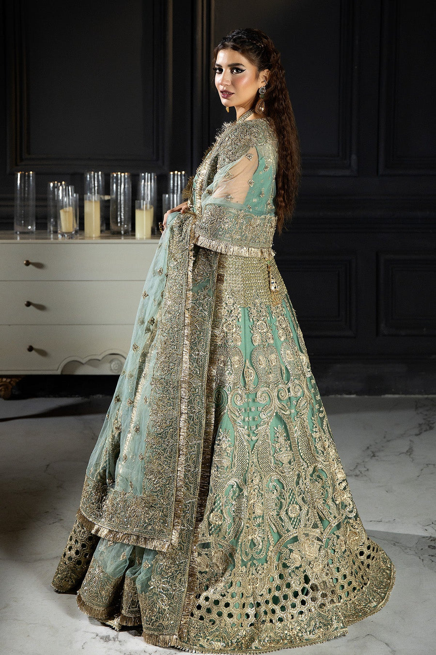 Andaaz-e-Khaas by Imrozia Premium Embroidered Net 3Pc Suit IB-45 Unaysa