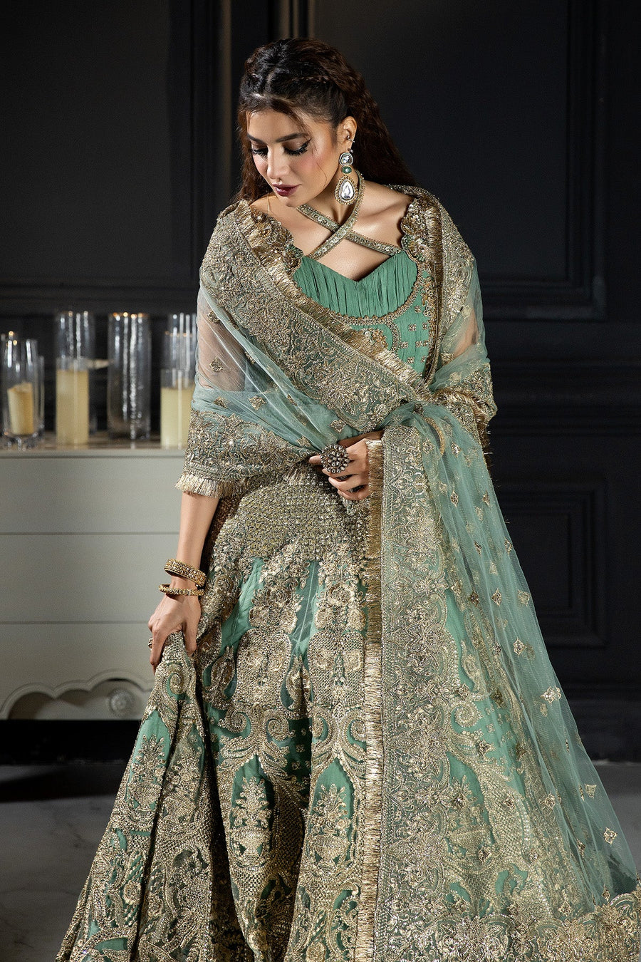 Andaaz-e-Khaas by Imrozia Premium Embroidered Net 3Pc Suit IB-45 Unaysa