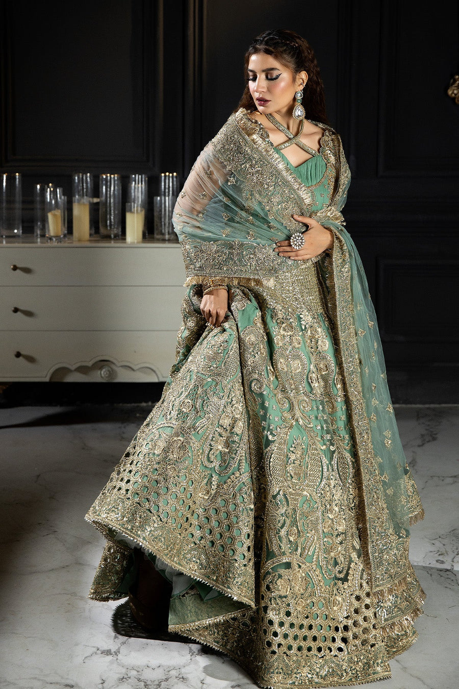 Andaaz-e-Khaas by Imrozia Premium Embroidered Net 3Pc Suit IB-45 Unaysa