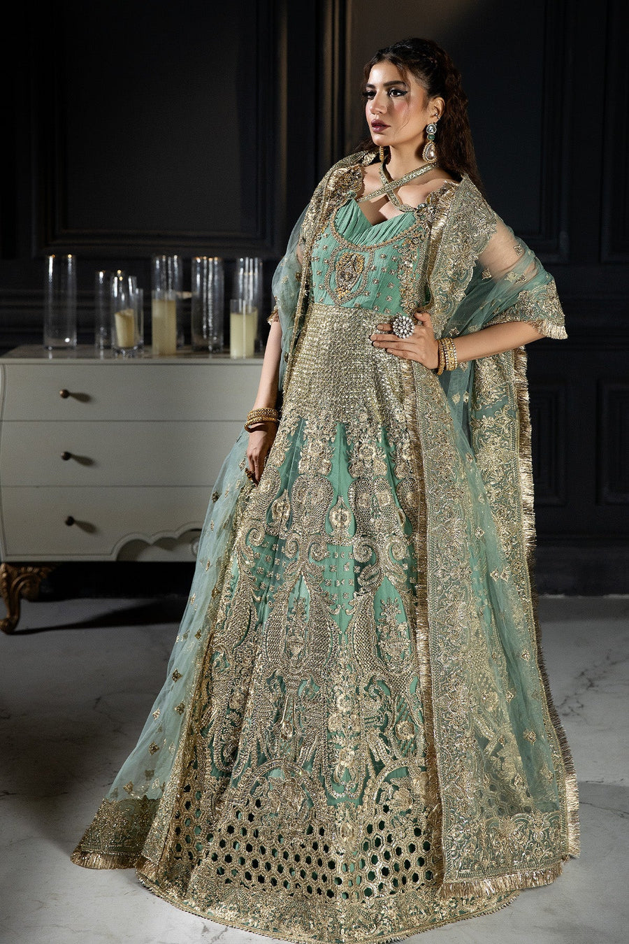 Andaaz-e-Khaas by Imrozia Premium Embroidered Net 3Pc Suit IB-45 Unaysa