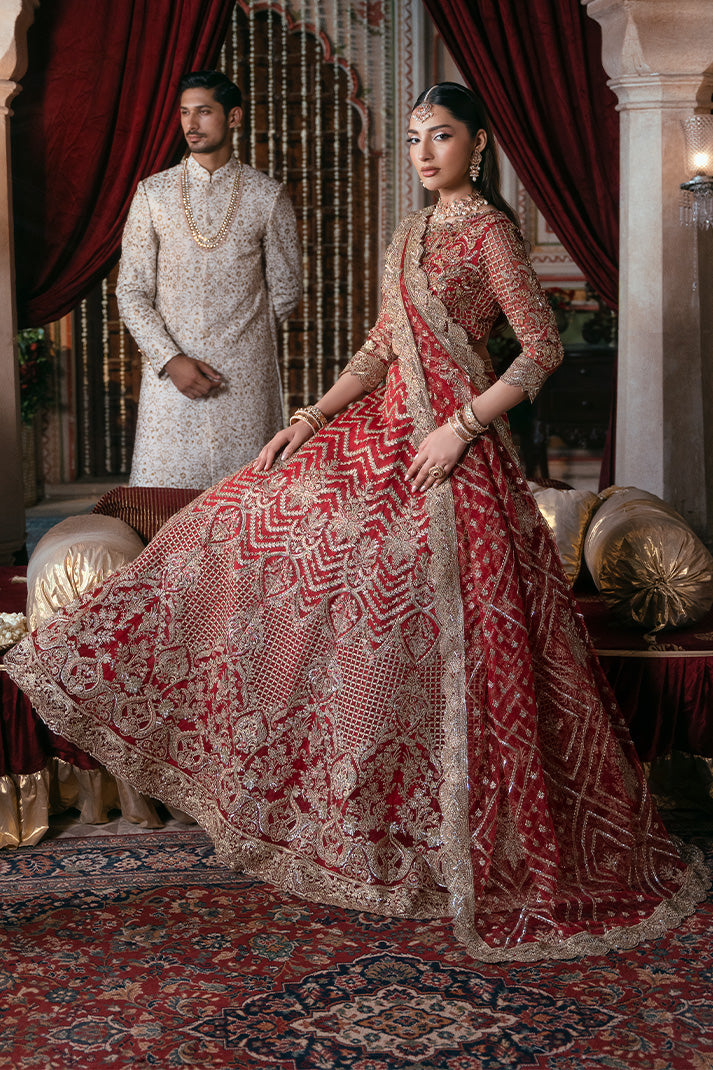 Imrozia Premium Noor-e-Naaz Bridal Unstitched Net 3Pc Suit IB-54 Zeenat