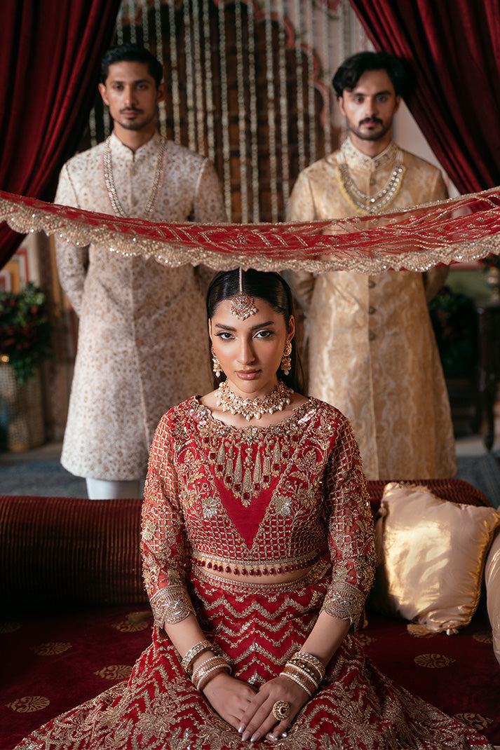 Imrozia Premium Noor-e-Naaz Bridal Unstitched Net 3Pc Suit IB-54 Zeenat