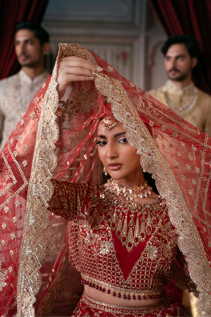 Imrozia Premium Noor-e-Naaz Bridal Unstitched Net 3Pc Suit IB-54 Zeenat