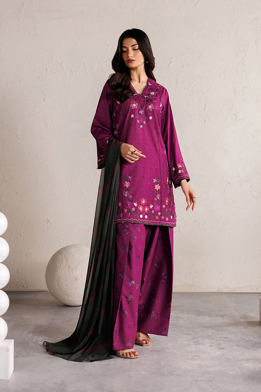 IZNIK Festive Lawn Unstitched Embroidered 3Pc Suit IBE-01