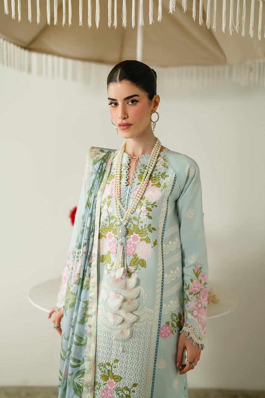 Zariya Zaira Embroidered Luxury Lawn Unstitched 3Pc Suit ZB6S107 IDALIA