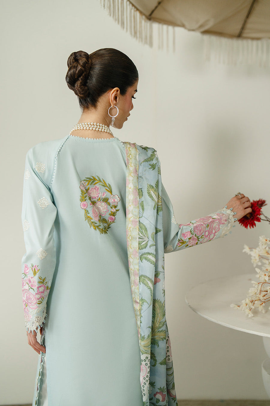 Zariya Zaira Embroidered Luxury Lawn Unstitched 3Pc Suit ZB6S107 IDALIA