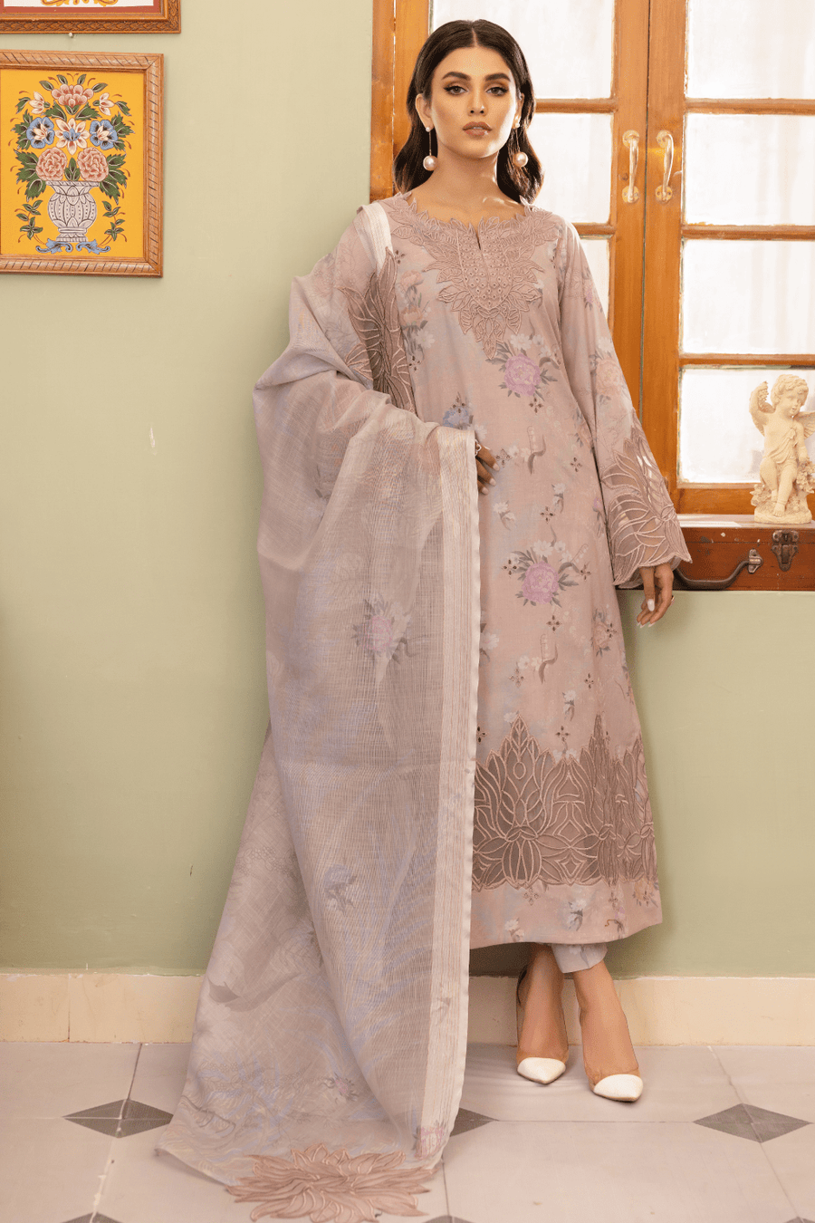 IZNIK Dastaan Premium Embroidered Lawn Unstitched 3Pc Suit IDL-11 SHIMAZ