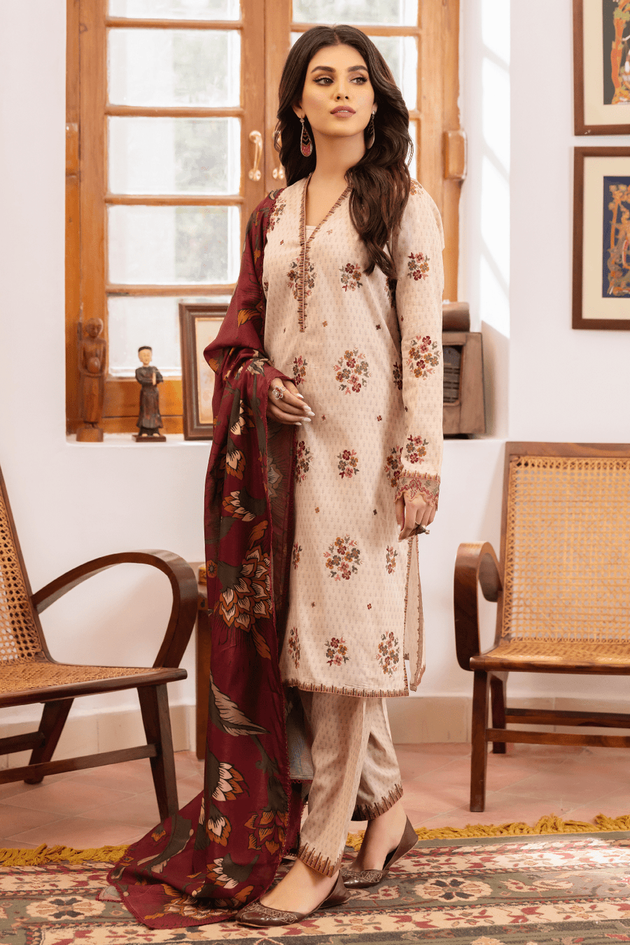 IZNIK Dastaan Premium Embroidered Lawn Unstitched 3Pc Suit IDL-12 Juyal