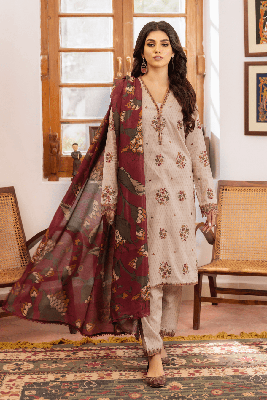IZNIK Dastaan Premium Embroidered Lawn Unstitched 3Pc Suit IDL-12 Juyal