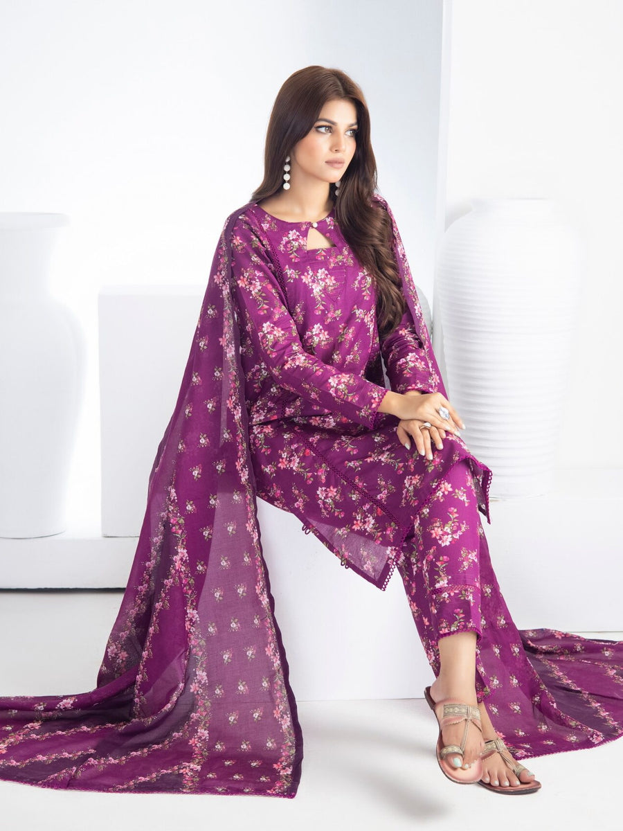 Regalia Identic Separates Unstitched Printed Lawn 3Pc Suit IDS10-4