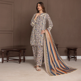 Regalia Identic Separates Printed Lawn Unstitched 3Pc Suit IDS21-01