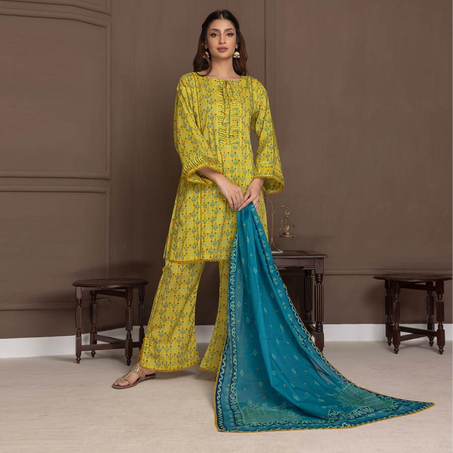 Regalia Identic Separates Printed Lawn Unstitched 3Pc Suit IDS21-04