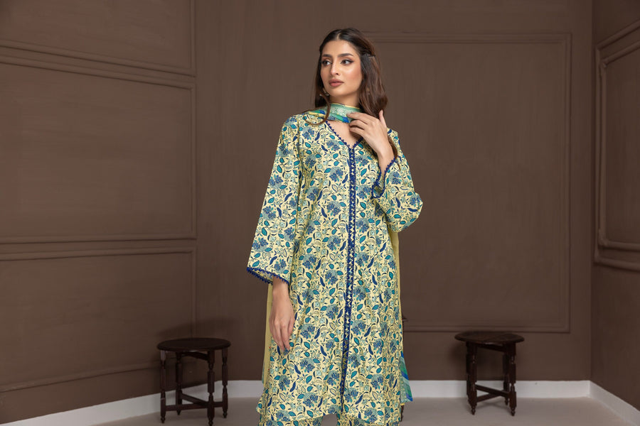Regalia Identic Separates Printed Lawn Unstitched 3Pc Suit IDS21-06
