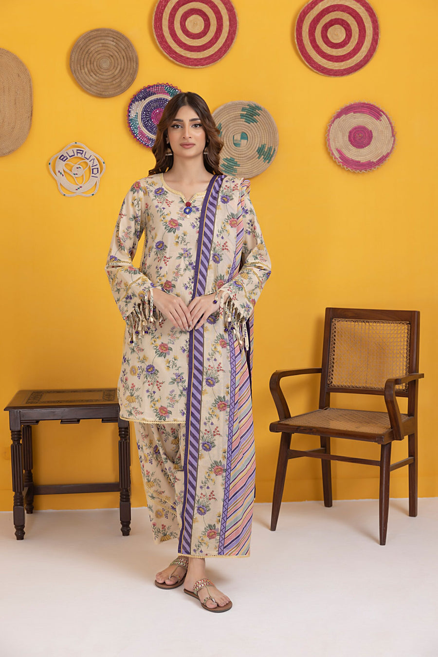 Regalia Identic Separates Printed Lawn Unstitched 3Pc Suit IDS23-04