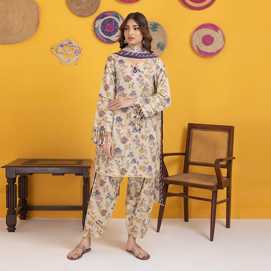 Regalia Identic Separates Printed Lawn Unstitched 3Pc Suit IDS23-04