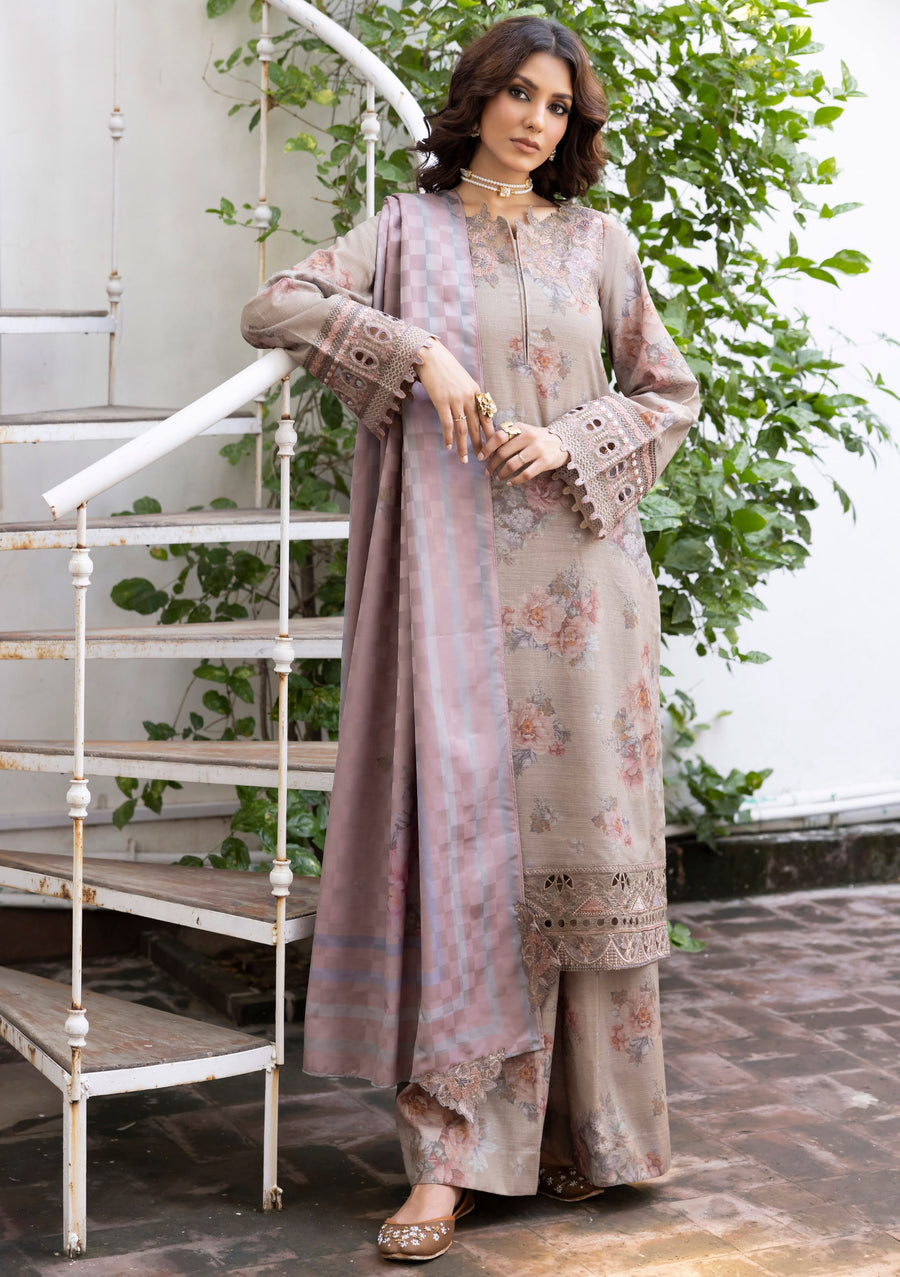 Jahanara by Iznik Embroidered Slub Khaddar Unstitched 3Pc Suit IJK-02