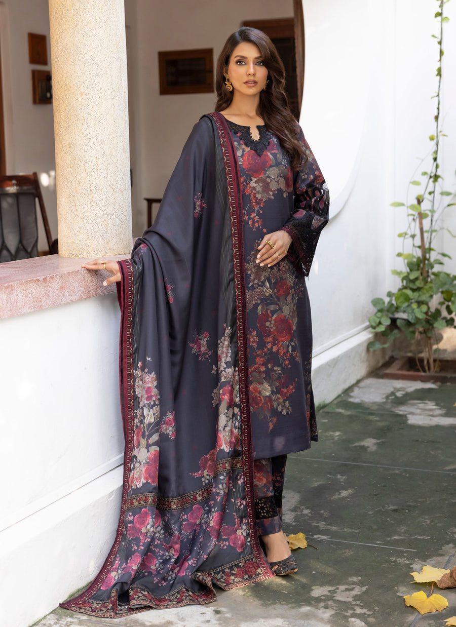 Jahanara by Iznik Embroidered Slub Khaddar Unstitched 3Pc Suit IJK-03