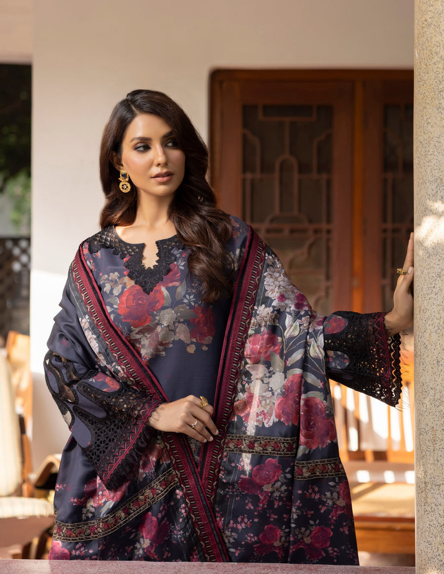 Jahanara by Iznik Embroidered Slub Khaddar Unstitched 3Pc Suit IJK-03