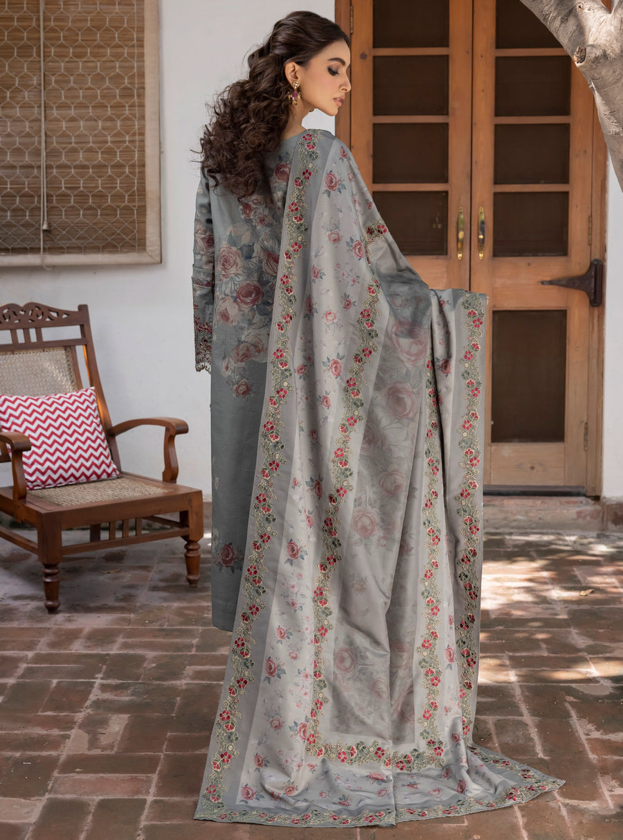 Jahanara by Iznik Embroidered Slub Khaddar Unstitched 3Pc Suit IJK-04 min