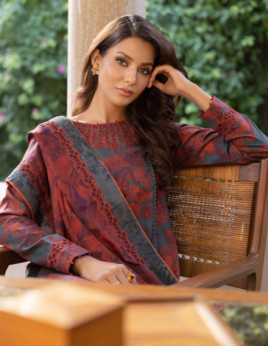 Jahanara by Iznik Embroidered Slub Khaddar Unstitched 3Pc Suit IJK-10