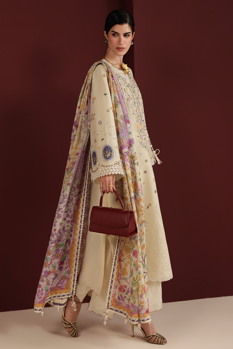 Jazmin Iris Luxury Lawn Unstitched Embroidered 3Pc Suit IL26-D01